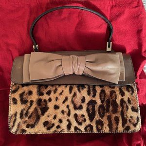 Valentino Calf Hair Aphrodite Leather Bow Bag Handbag